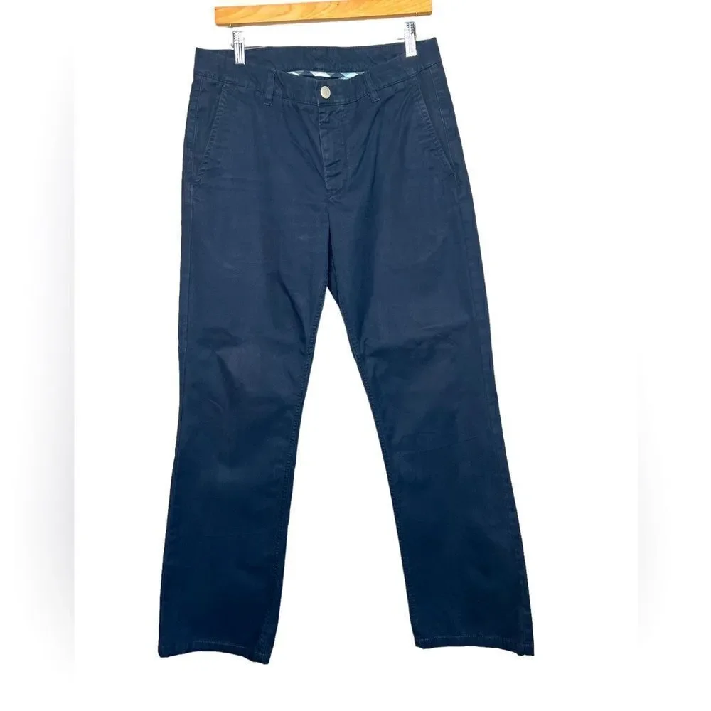 Bonobos washed chinos pants navy blue‎ size 32 business casual academia boot fit